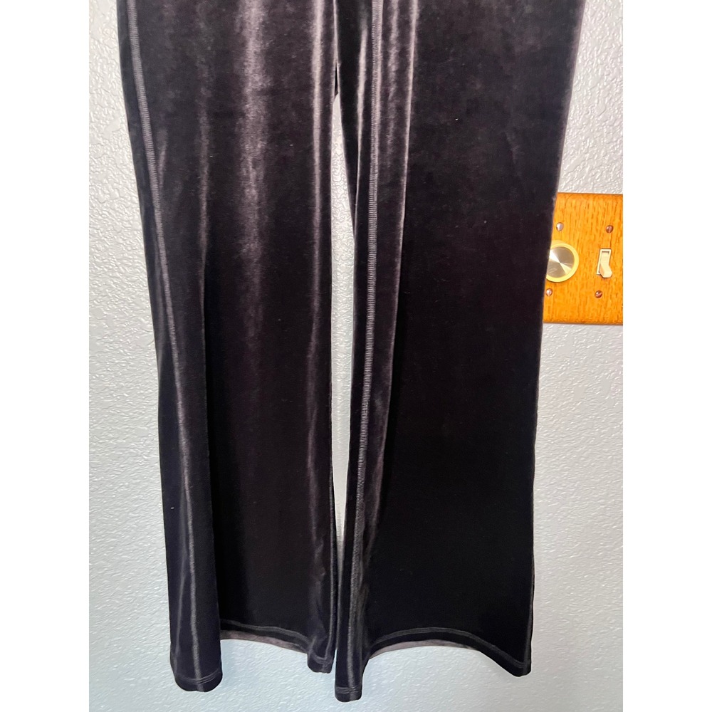 Athleta Black Velvet Flare Pants High Rise Yoga Lounge Small - Picture 3 of 7